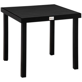 Patio Dining Table 4 Rectangular Aluminum Outdoor Garden Lawn Backyard Black