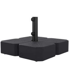Patio Umbrella Base with Wheels Outdoor Umbrella Stand Holder for 1.5"/1.9" Poles Black