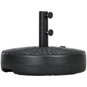 Umbrella Stand for 1.5" or 2" Umbrella Poles, Round Fillable Umbrella Base for Outdoor, Lawn, Deck, Black