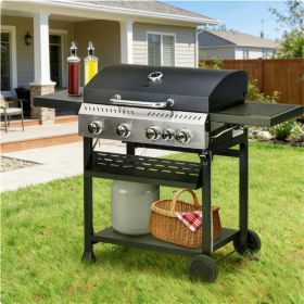 Outdoor burner, portable barbecue grill, barbecue grill, black (Color: black)